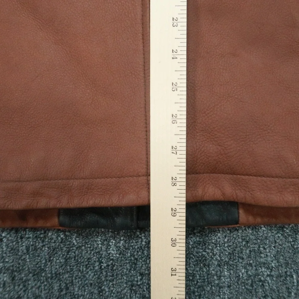 Territory Ahead Jacket Mens Extra Large Brown Leather Quilt Lined Full‎ Zip Snap